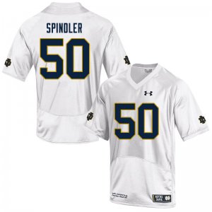 Notre Dame Fighting Irish Men's Rocco Spindler #50 White Under Armour Authentic Stitched College NCAA Football Jersey TUZ8799TN